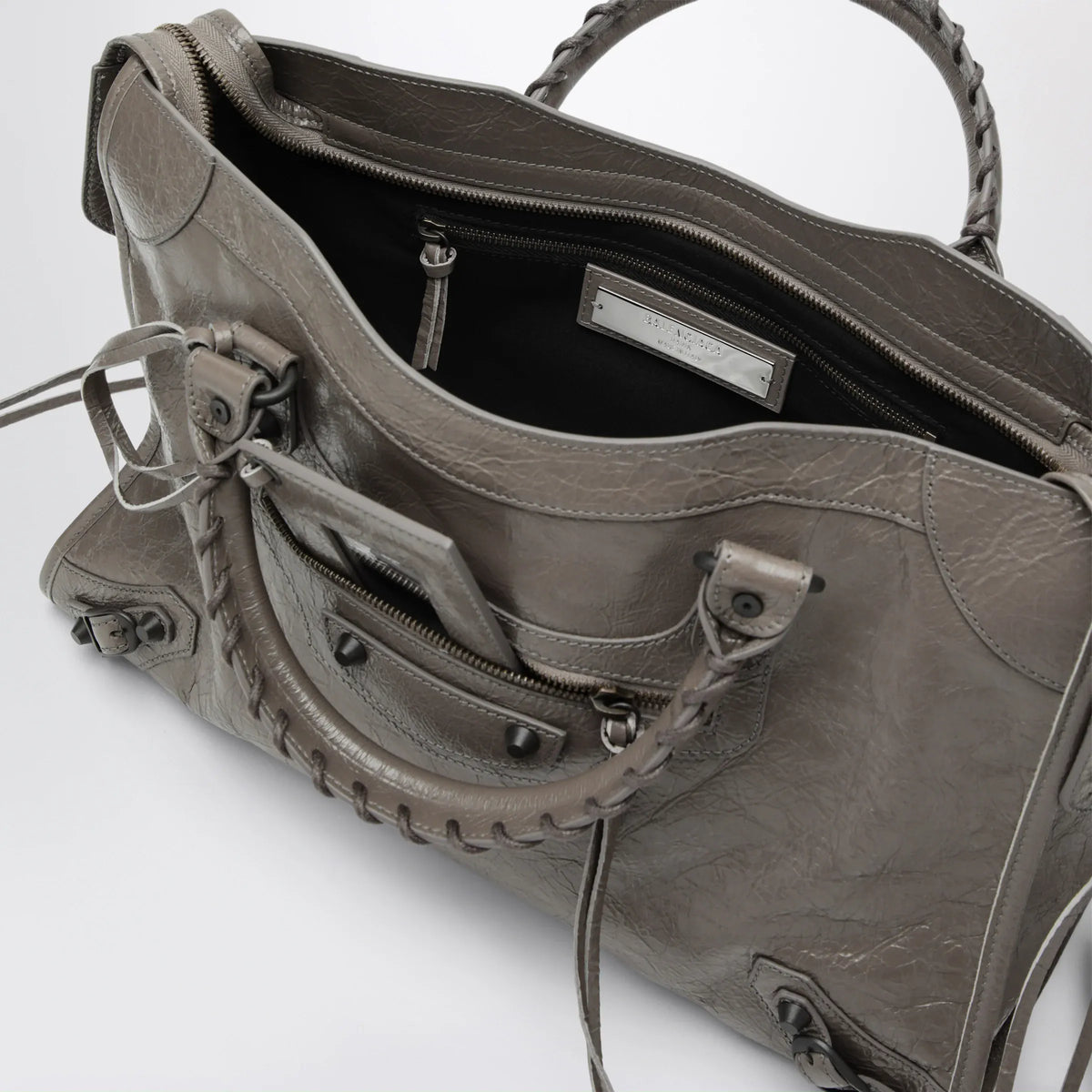 Balenciaga - Le City medium handbag in dark walnut leather