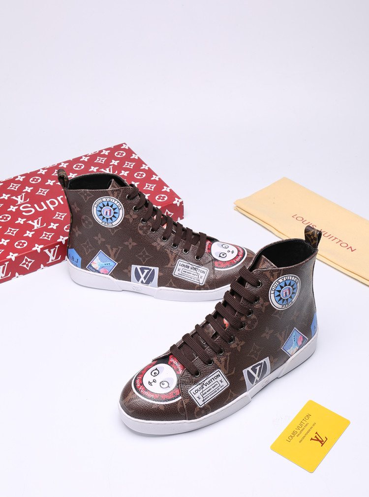 Louis Vuitton Graphic Patch High-Top Sneakers